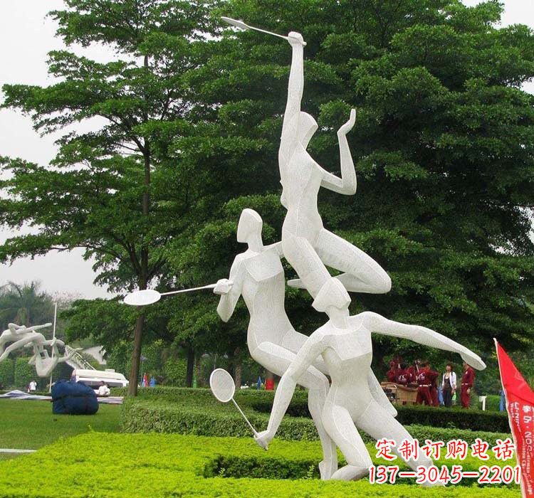 常州精美绝伦的不锈钢羽毛球雕塑