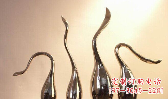 常州不锈钢抽象动物天鹅雕塑