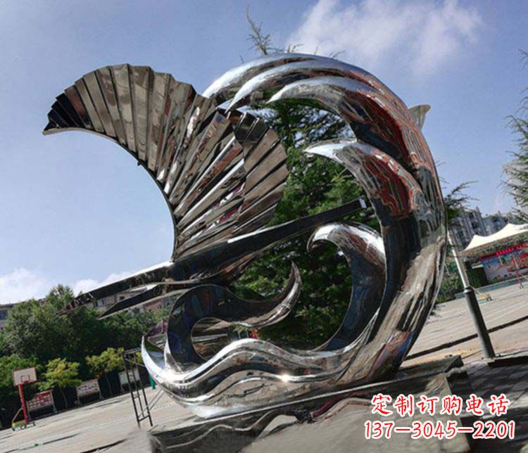 常州不锈钢抽象帆船雕塑1