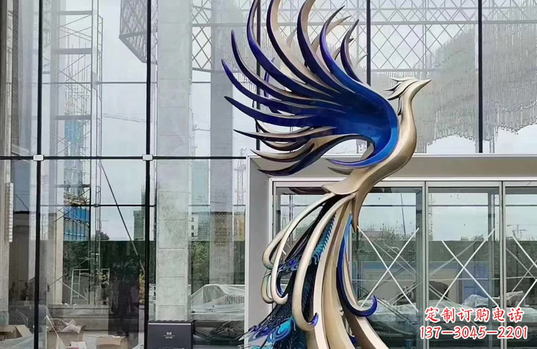 常州不锈钢抽象飞翔凤凰雕塑