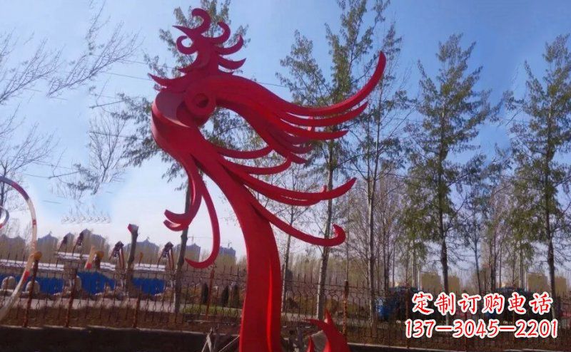 常州不锈钢凤凰雕塑——象征着美丽与力量