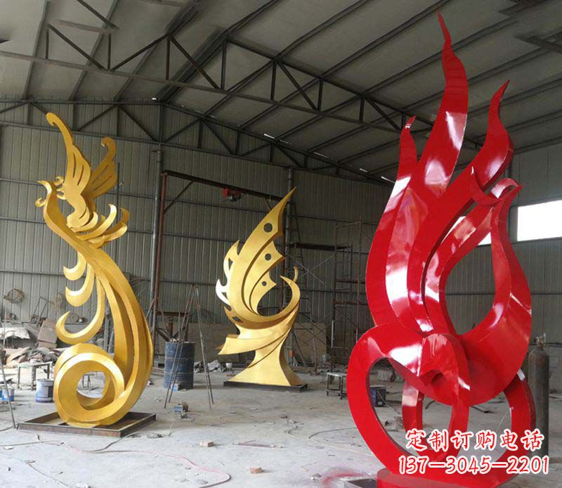 常州不锈钢抽象凤凰雕塑