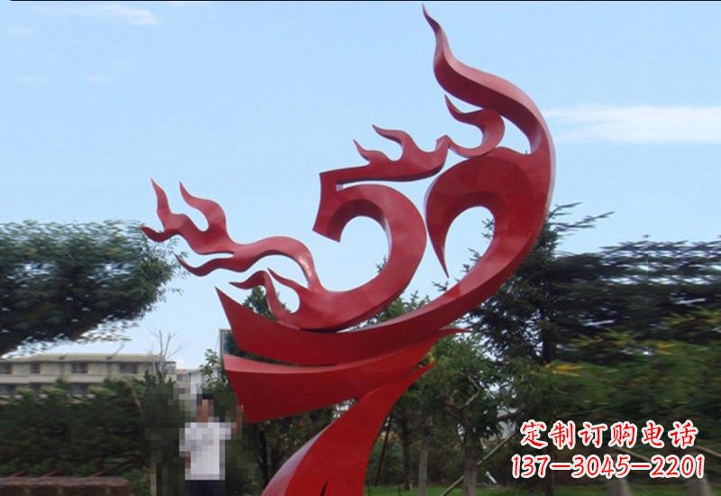常州不锈钢凤凰涅槃雕塑——象征着新生