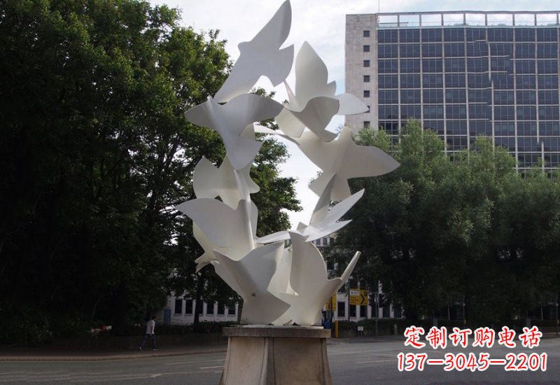 常州不锈钢抽象和平鸽雕塑