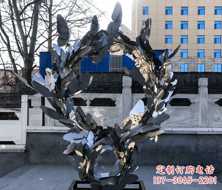 常州不锈钢蝴蝶花环景观雕塑