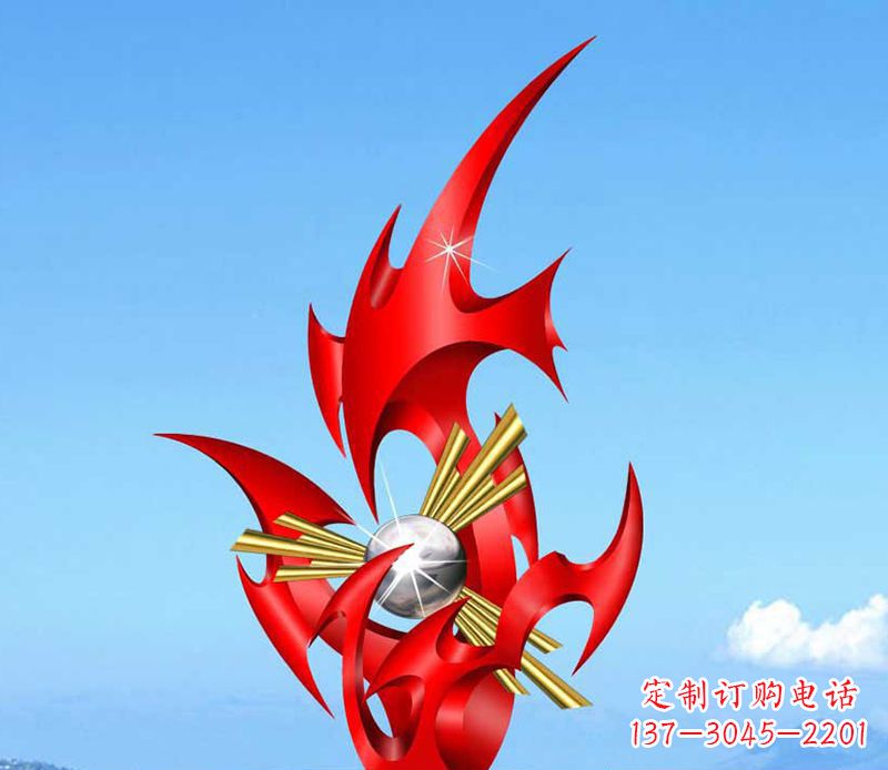 常州不锈钢火苗雕塑