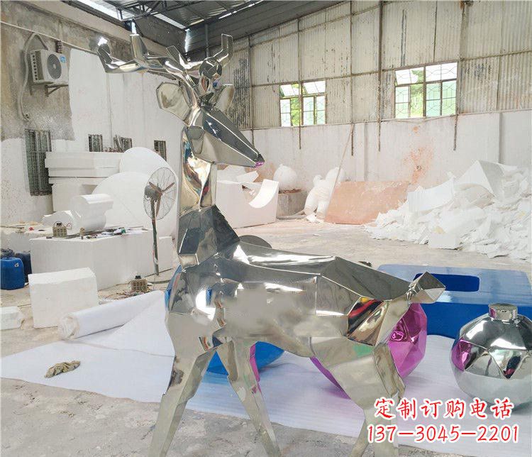常州不锈钢梅花鹿雕塑