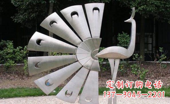 常州不锈钢孔雀雕塑美丽而持久