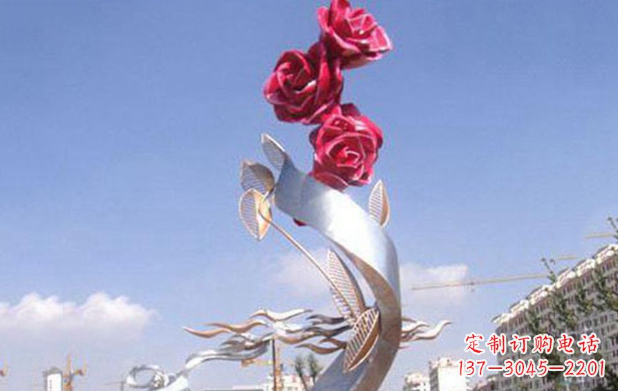 常州精美不锈钢玫瑰雕塑