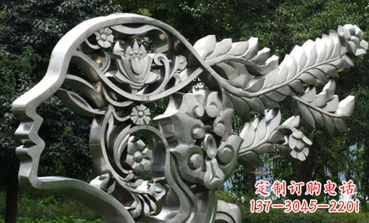 常州不锈钢抽象美女头像雕塑