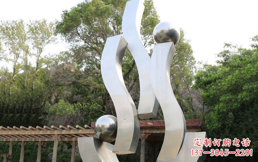 常州不锈钢抽象飘带小区景观雕塑