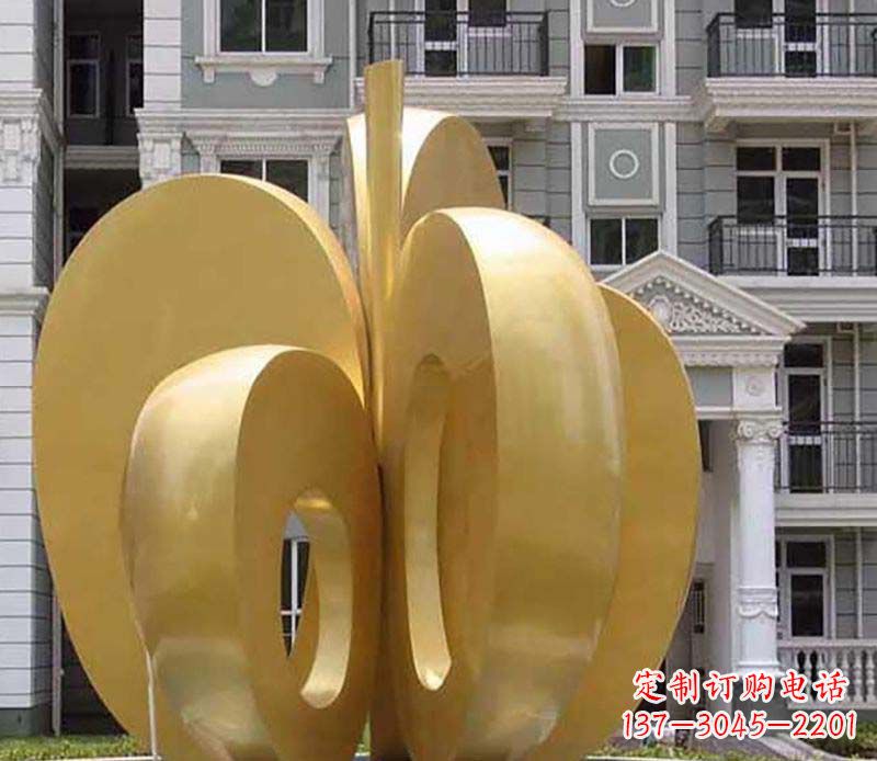 常州不锈钢苹果雕塑极具视觉震撼力