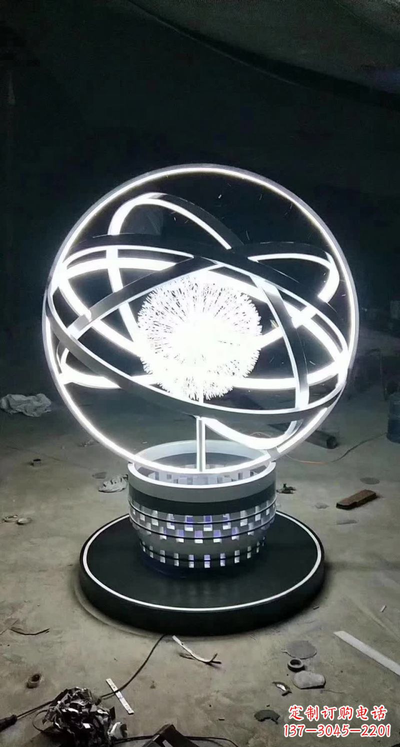 常州不锈钢蒲公英圆环雕塑艺术之美