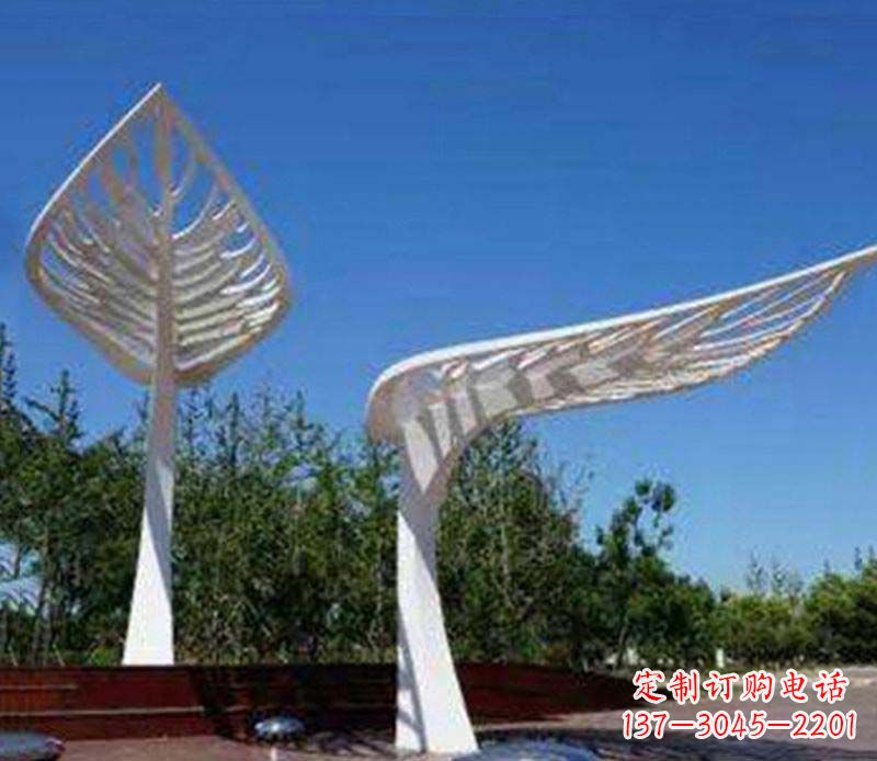 常州不锈钢抽象树叶雕塑