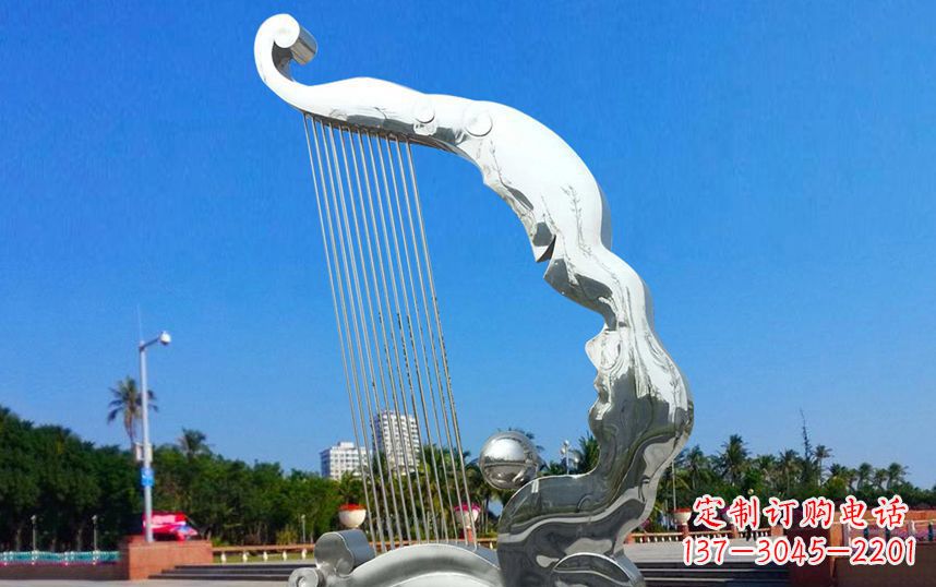 常州不锈钢竖琴广场雕塑