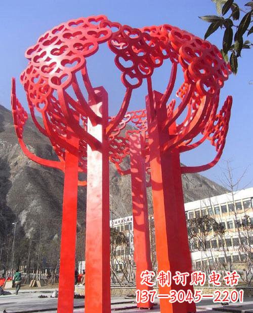 常州不锈钢树叶雕塑