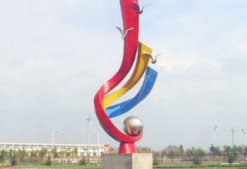 常州不锈钢彩色海鸥海浪雕塑——美丽传承