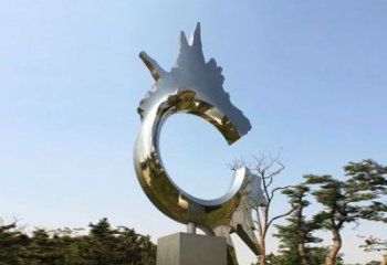 常州不锈钢抽象龙头雕塑