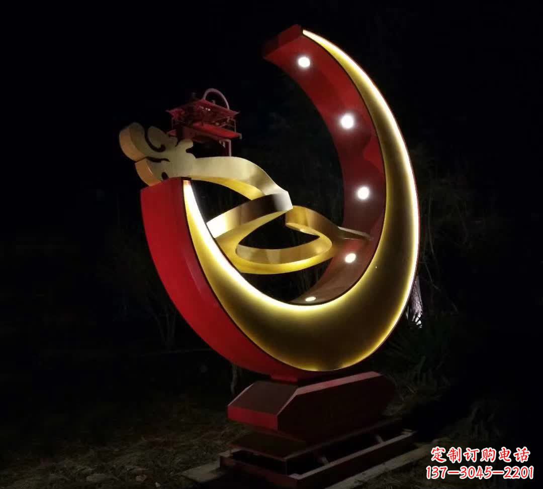 常州不锈钢月亮雕塑静谧中的经典之美