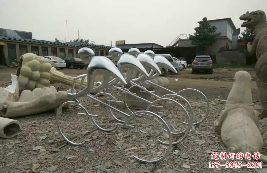 常州不锈钢自行车雕塑