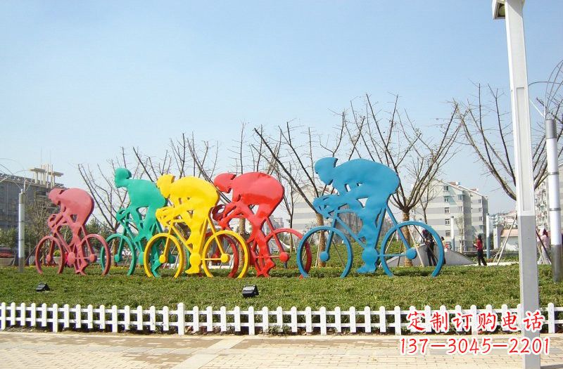常州不锈钢抽象自行车雕塑