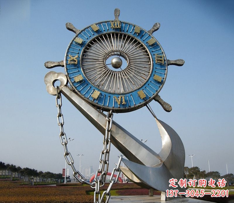 常州不锈钢船舵雕塑 广场