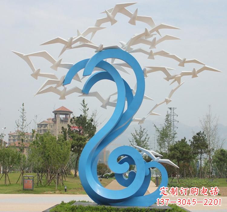 常州新题目精美不锈钢大雁雕塑