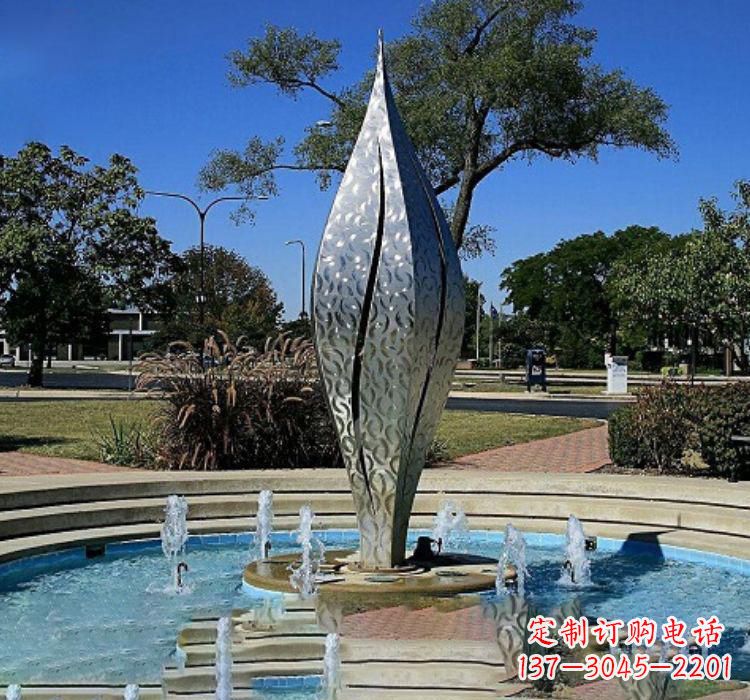 常州不锈钢创意浪花喷泉雕塑