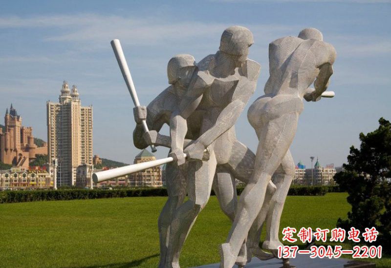 常州棒球雕塑象征着美好回忆