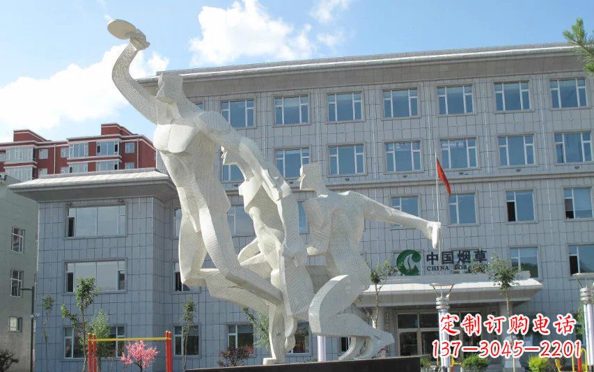 常州不锈钢打乒乓球人物雕塑