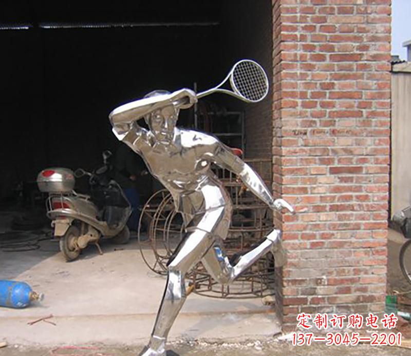 常州不锈钢打羽毛球雕塑