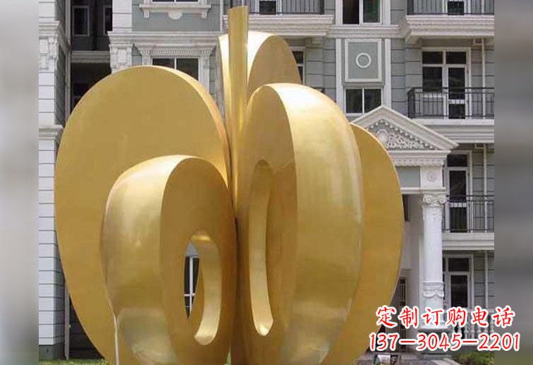 常州不锈钢大型抽象苹果雕塑