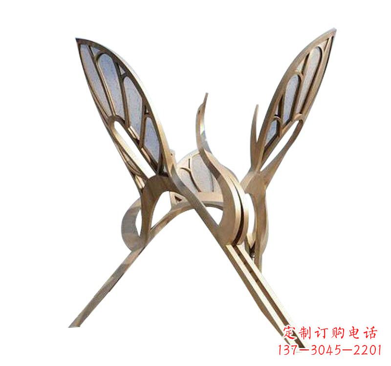 常州不锈钢大型抽象仙鹤雕塑