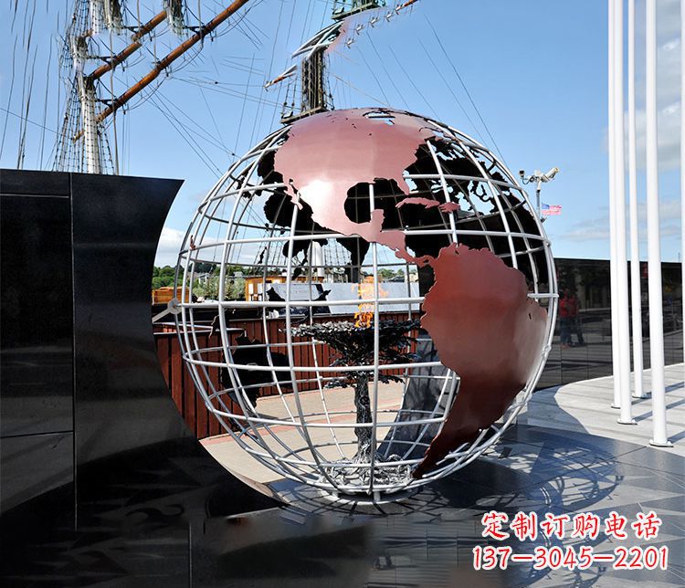 常州不锈钢大型地球仪雕塑精美纳米艺术