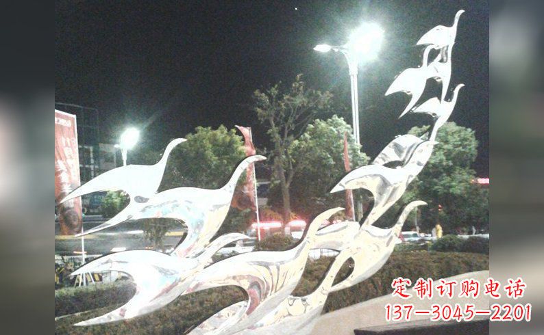 常州不锈钢大雁雕塑——灿烂的翱翔