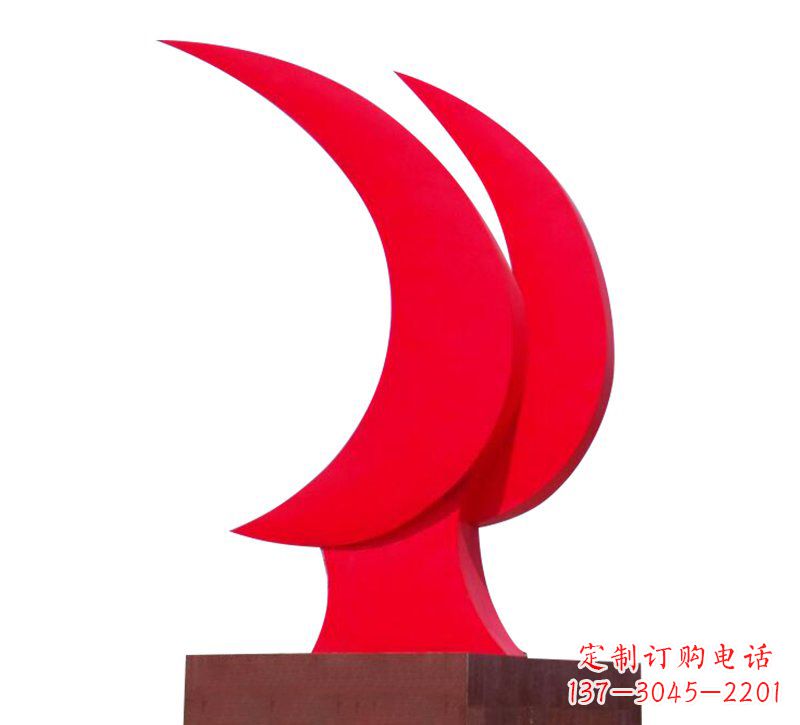 常州不锈钢党建党旗标志雕塑