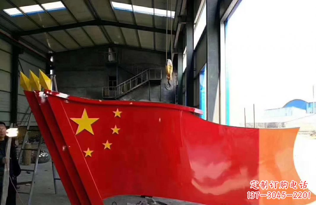常州不锈钢党旗雕塑象征着中国共产党的伟大