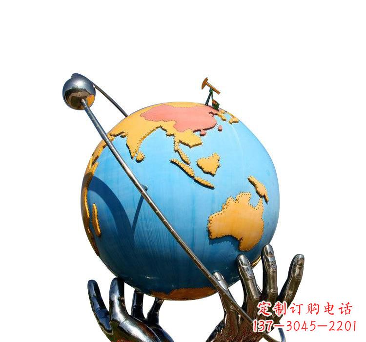 常州不锈钢地球雕塑象征着世界和平