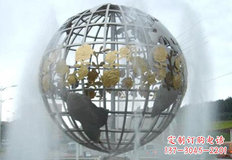 常州不锈钢地球仪喷泉雕塑