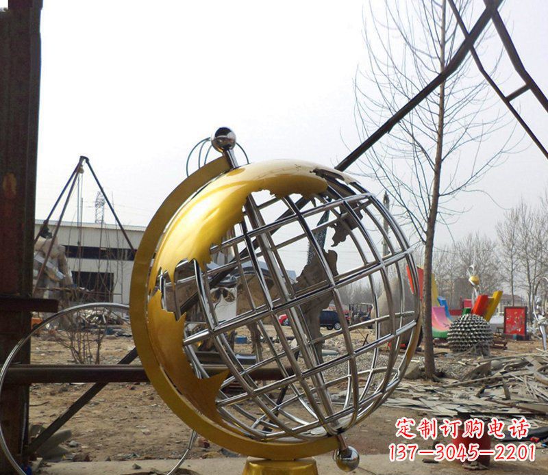 常州不锈钢地球仪学校雕塑