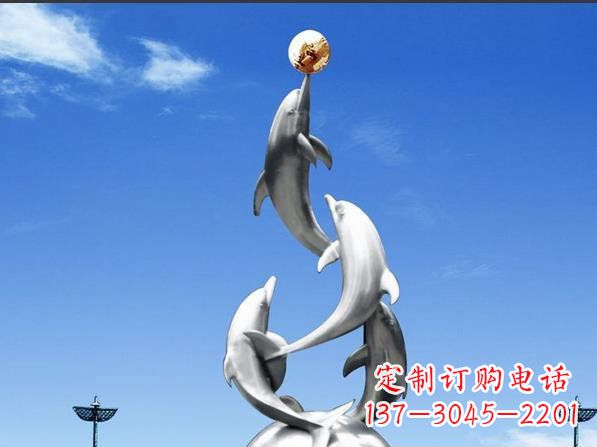 常州不锈钢海豚雕塑精致美观的艺术品