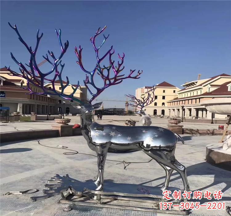 常州不锈钢动物鹿 雕塑