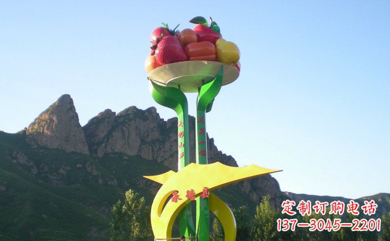 常州不锈钢制作的苹果雕塑