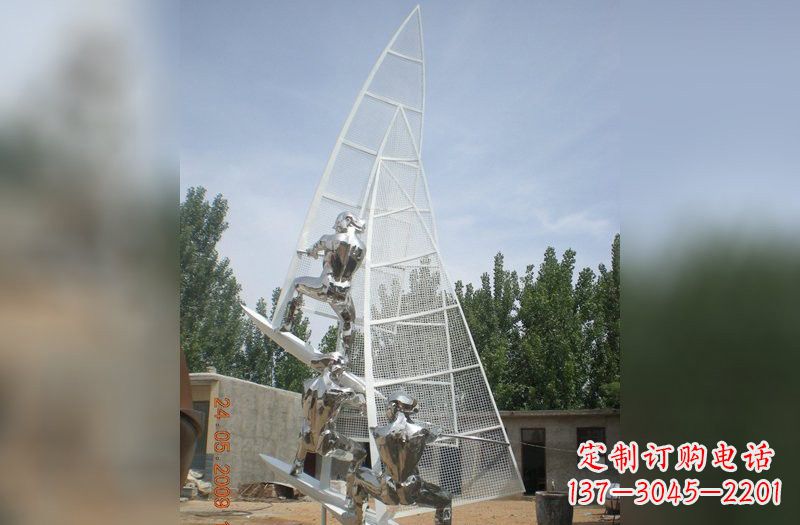 常州不锈钢帆船雕塑精美的艺术品