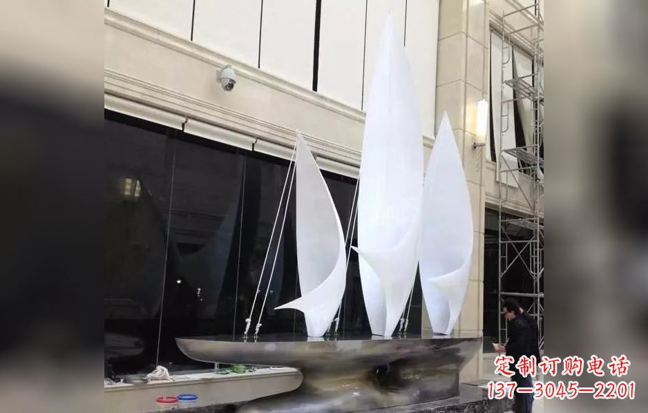 常州不锈钢帆船海洋迷人的雕塑
