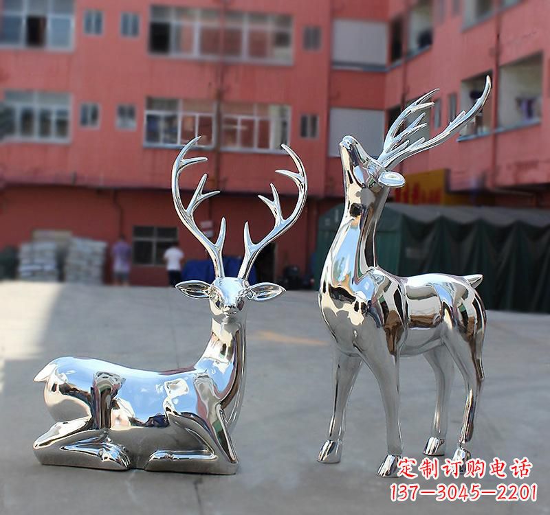 常州不锈钢仿真动物梅花鹿雕塑