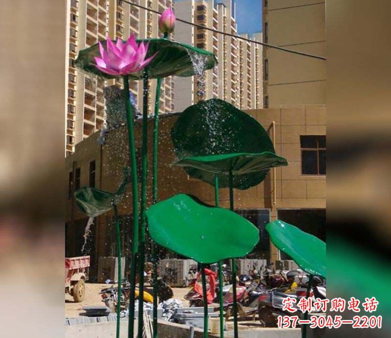 常州不锈钢仿真荷花雕塑