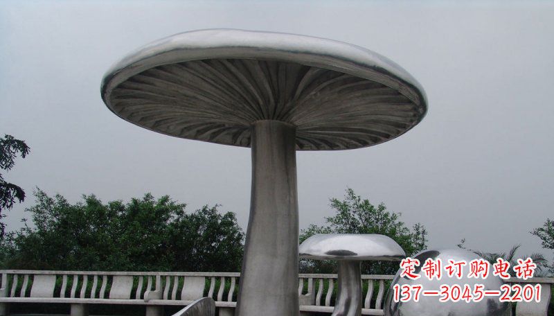 常州不锈钢仿真蘑菇凉亭雕塑