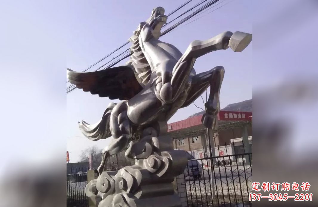常州不锈钢飞马雕塑_2