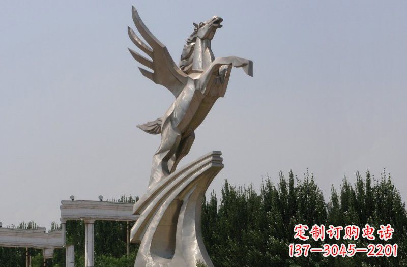 常州不锈钢飞马雕塑象征力量与灵动